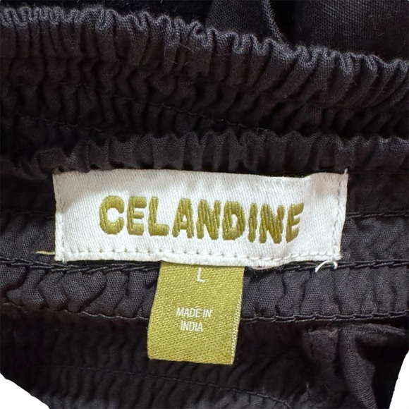 Anthropologie Celandine Cotton Poplin Bustier Halter Mini Dress Black Sz L - Picture 14 of 15